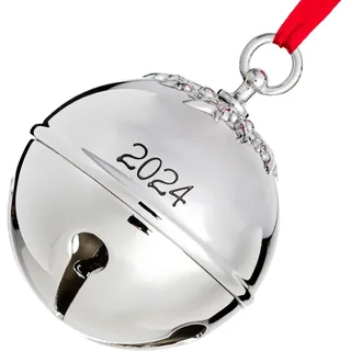 Klikel Weihnachtsglocke Ornament 2024 – Schlittenglocke Weihnachtsschmuck 2024 – Heilige Kugel 2024 Ornament – Glocke Ornament für Weihnachtsbaum – Schlittenglocke graviert 2024–10. Jahresausgabe