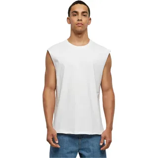 Urban Classics Herren Open Edge Sleeveless Tee – Locker geschnittenes Muskelshirt aus 100% Baumwolle, ärmellos, Sommer Tank Top für Sport & Freizeit,Weiß,XXL