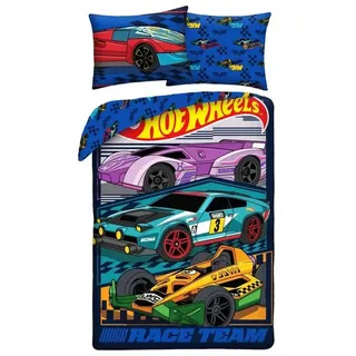 Hot Wheels Race Team mehrfarbig Mikrofaser Blau 140 x 200 cm + 70 x 90 cm