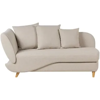 Beliani Chaiselongue beige mit Bettkasten Dekokissen Modern Récamiere Liegesofa Sitzmöbel Wohnzimmer, Jugendzimmer Ausstat... - Beige, Braun