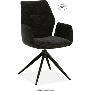 omg design Esszimmerstuhl Puebla Polyester schwarz 2er Set