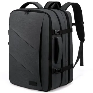 LOVEVOOK Rucksack Handgepäck Flugzeug, 40L Reiserucksack Handgepäck Flugzeug, Business Rucksack Herren Damen Laptop Rucksack für 17 Zoll Travel Backpack, Grau
