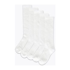 Girls M&S Collection 5pk of Knee High Pelerine Socks - White, White - 12+3+