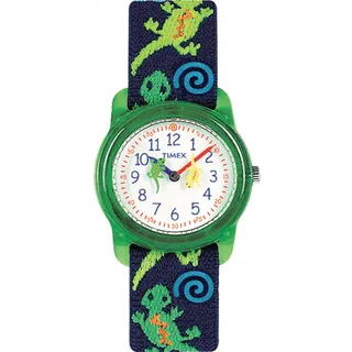 Timex Time Machines Kids 29mm Armbanduhr elastischer Stoff grün