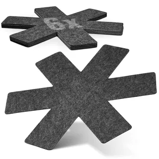 Balinco Pfannenschoner Filz, Topfuntersetzer Hitzebeständig, Abwaschbar, Stapelschutz Geschirr für Pfannen, Töpfe, Schüssel, Anpassbare Größe, 6er Set