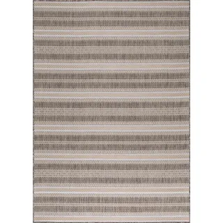 Teppium In & Outdoor Teppich Sisal Optik Modern Design Flachgewebe Wetterfest Balkon Terrassen Teppich Wohnzimmer, Grösse: 80x150 cm - Beige