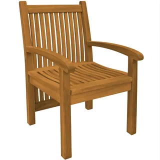 Teako Design Gartenstuhl Pescara aus Teakholz – Robuster Outdoor-Stuhl mit Sitzkissen - Creme, Blau, Grün, Rot