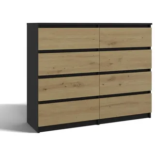 Raumhirsch Furniture Kommode Anthrazit, Artisan 120/97/40 , Holzwerkstoff , Rechteckig , 120x97x40 cm , Kleinmöbel, Kommoden, Kommoden