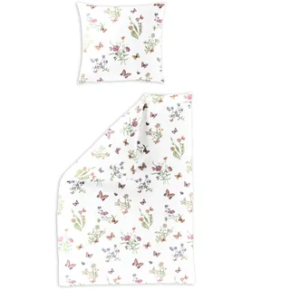 BIERBAUM Bettwäsche »6117« 2 Stk., tlg. Mako-Satin, 100% % Baumwolle, pflegeleicht, weiß,