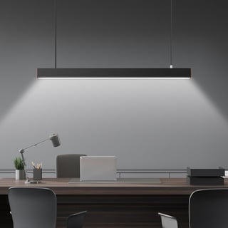 Zewanny LED Hängeleuchte Esstisch Schwarz,Moderne Pendelleuchte 150CM Höhenverstellbar,Esszimmer Kücheninsel Lang Linear Pendellampe,4000K 36W L90CM,Hängend Hängelampe für Büro Wohnzimmer Küche