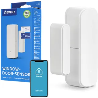 Hama Smart Home Fensterkontakt für Türen, Fenster, Garagen, Zigbee,