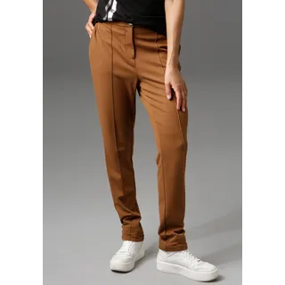 Aniston CASUAL Jerseyhose mit Biesen verziert, braun