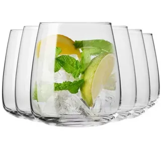 KIAPPO Gläsern Set MODERN 420 ml - Klassisches, robustes Design - Hochwertiges türkisches Glas - Spülmaschinenfest - Ideal für Säfte, Smoothies und kalte Getränke