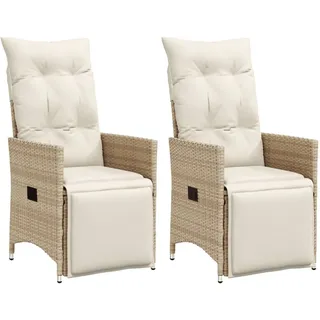 vidaXL Gartensessel mit Kissen 59 x 59 x 92 cm beige 2 St.