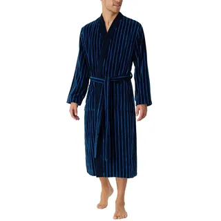 Schiesser Herren Soft Velour 125 Cm Länge - Bio Baumwolle Bademantel, Dunkelblau_178405, L EU