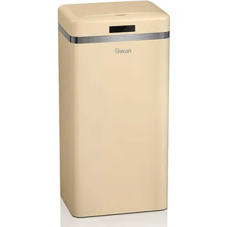 Swan Retro Küche Mülleimer Automatisch, Abfalleimer mit Bewegungssensor, 45 Liter, Metallisch, Intelligenter Küchenabfalleimer mit großer Kapazität, Vintage-Design, Creme