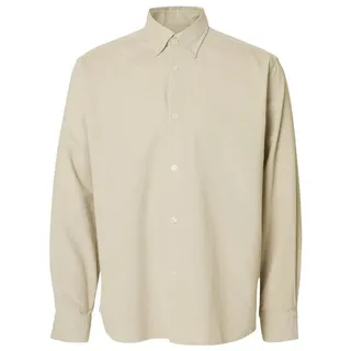 Selected Regular Fit Cordhemd aus reiner Baumwolle Modell 'DANNI', Offwhite, S