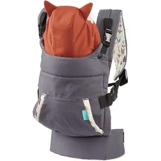 Infantino - Babytrage Cuddle Up - Fuchs-Design - Ergonomisch - Abnehmbare, warme Fuchskapuze - Mehrere Tragepositionen - Verstellbar - Komfortabel - Leicht zu Reinigen - Für Babys von 5,4 bis 18 kg