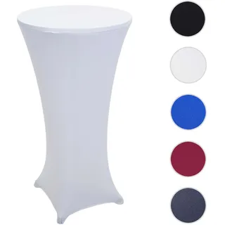 Set Stehtisch + Stehtischhusse HWC-J30, Bistrotisch Tischhusse, klappbar höhenverstellbar Ø 60cm ~ H