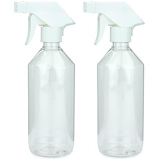 mikken 2 Sprühflaschen 500 ml Kunststoff PET für Reinigungsmittel, Pflanzen, Haare, etc
