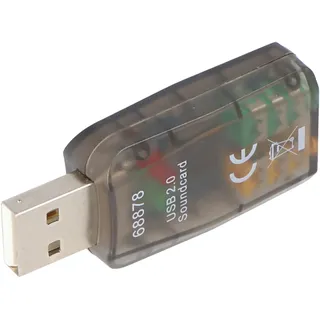 Soundkarte USB 2.0 zum Anschluss von Mikrofon und Kopfhörer