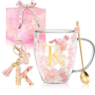 Geschenke für Frauen Latte Macchiato Gläser Geburtstagsgeschenk für Frauen Doppelwandige Kaffeegläser Personalisierte Weihnachten Valentinstag Muttertag Geschenk für Lehrer Erzieherin Teegläser