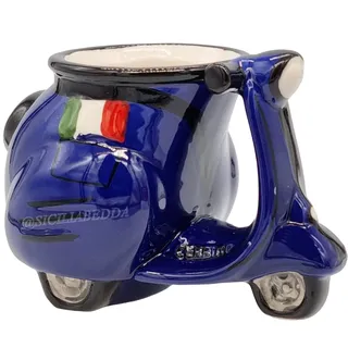 sicilia bedda - Tasse 3D Scooter - 100% Keramik - H 9,5 cm x L 15 cm (Blau)