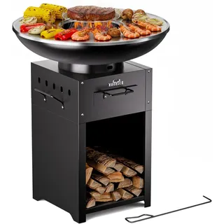 Plancha-Grill – Grillplatte – Backplatte – Tischgrill – Teppanyaki – Durchmesser 60 cm, Edelstahl, Backfläche