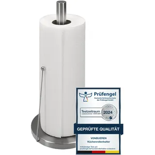 Küchenrollenhalter stehend 32 x 15 cm VonBueren | Edelstahl | Küchenpapierhalter Silber | Papierrollenhalter Küchenrolle | Halter für Küchenrollen | für Arbeitsplatte