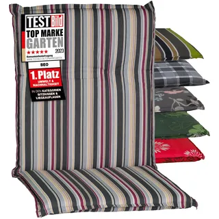 Beo Sitzkissen Gartenstuhlauflage Niedriglehner Serie Barcelona M707 grau/Bordeaux Waldbeere