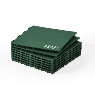 Vevor Hockey-Bodenbelag, 315 x 315 x 16 mm, ineinander greifende Mehrzweck-PP-Bodenfliesen, 8 Stück, Tanzbodenfliesen, Hockey-Trainingsbrett zum Schießen, grün, 0,7 m2/Karton