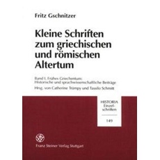Kleine Schriften zum griechischen und römischen Altertum. Band 1