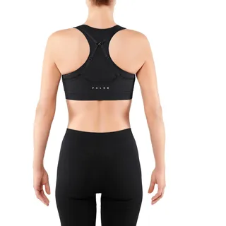 FALKE Damen Sport-BH Cross Back Medium Support - Bra Top aus Funktionsfaser mit Ringerrücken, für verschiedene Cupgrößen, 1 Stück, Bustier in schwarz (black 3000), Größe: S