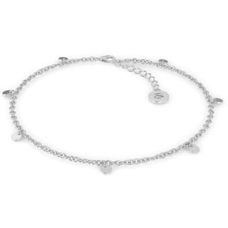 SERASAR Fußkettchen Damen-Schmuck Kreis-Kette 925 Sterling-Silber 18-Karat Gold-Schmuck Fussketterl Damen-Fusskette Mädchen-Schmuck Geschenk-Idee Geburtstagsgeschenk für Frauen Rund Münzen