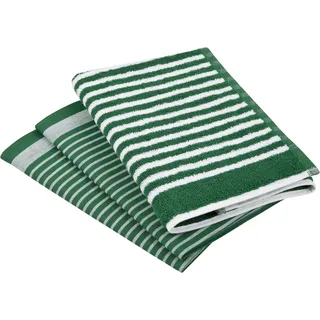 Ross Geschirrtuch »Exclusiv« 1x Küchen-Frottiertuch 50x50 cm Streifen u. 2x Geschirrtücher 50x70 cm, grün