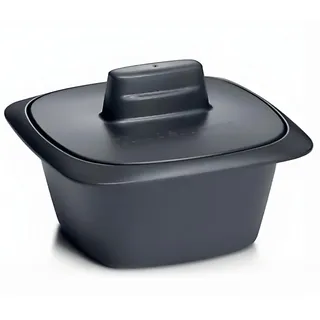 Tupperware Ultra Pro Auflaufform 500 ml - Mikrowellen-Garen Ohne Aufsicht - Praktischer Vergrößerter Griff - Backofen Mikrowelle Tiefkühltruhe - Hochwertige Keramik-Optik - Ideal für Einzelportionen