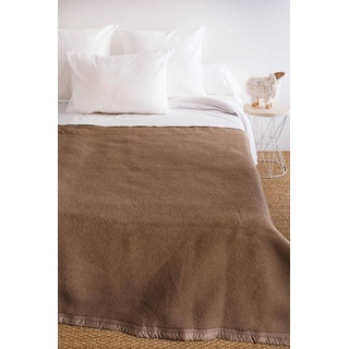 Toison d'or Volta Woolmark Wolldecke 220 cm x 240 cm Buff