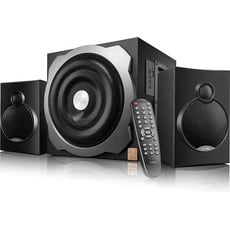 Fenda Multimedia Bluetooth Speakers F&D A521X Bluetooth 4.0 (2.1 Channel Surround, 16Wx2+20W (RMS), PC Lautsprecher, Schwarz