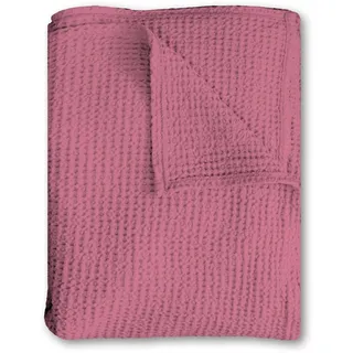 None Waffelpiqué Kuscheldecke 75 x 120 cm Rosa
