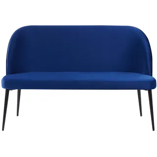Beliani 2-Sitzer-Küchensofa Samtstoff Marineblau Osby , Hellblau , Textil , 130x85x49 cm , Wohnzimmer, Sofas & Couches, Sofas, 2-Sitzer Sofas