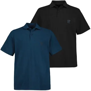 JP 1880 Herren große Größen Übergrößen Menswear L-8XL bis 7XL, Poloshirts, 2er-Pack, Piqué, Seitenschlitze, Regular Fit, Mittelblau 3XL 704317759-3XL