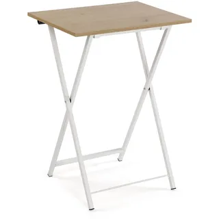 Versa klappbarer Beistelltisch im skandinavischen Stil, Maße (H x L x B) 65,5 x 37,5 x 47,5 cm, MDF-Holz, Metall, Braun