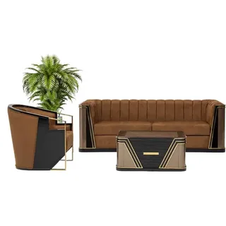 Bequem Sofagarnitur Dreisitzer Wohnlandschaft Polster Sessel Couchtisch 3+1