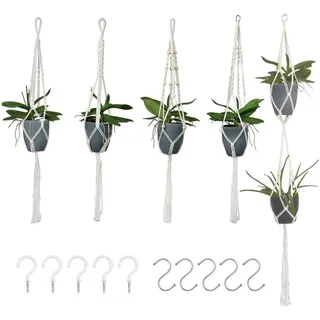 Blumenampel Makramee mit Aufhängung 145 / 104 / 100 cm , Textil , 2 cm , Dekoration, Blumen & Blumentöpfe, Übertöpfe