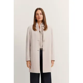 Wollmantel BUGATTI, Damen, Gr. 38, beige (30, beige), 100% Wolle, unifarben, regular fit, normaler Saum, Mäntel Wollmantel, Flexcity-Stretch
