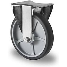 CASCOO Bockrolle P2G2, mit Rad-ø 200 mm x B 40 mm, Polypropylen-Felge, Elastomer-Lauffläche, grau, Kugellager, bis 250 kg