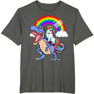 Einhorn Riding T Rex Dinosaurier Mgical Einhorn Squad Regenbogen T-Shirt