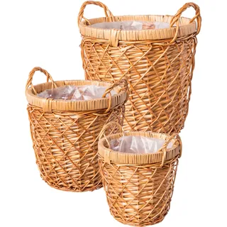 Übertopf CREATIV HOME "Pflanzgefäß", beige (natur), H:30cm Ø:30cm, Pflanzgefäße, Übertopf