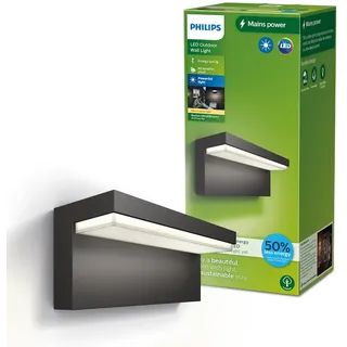 Philips Außenwandleuchte Aluminium 9,2 cm IP44 inkl. LED 800 lm anthrazit