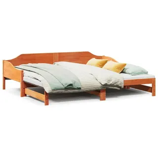 vidaXL Tagesbett Ausziehbar Wachsbraun 80x200 cm Massivholz Kiefer - Braun